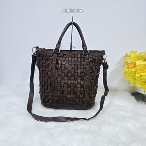 Civico 93 Brown Tote Crossbody Genuine Leather Bag Made in Italy